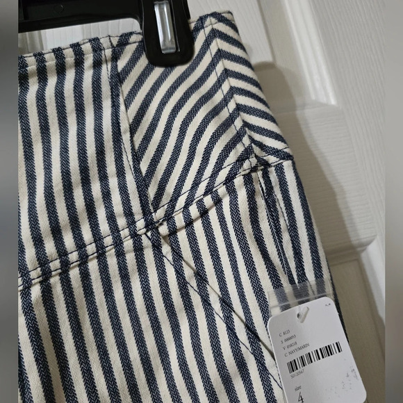Free People Blue and White Tapered Trousers - Picture 6 of 14